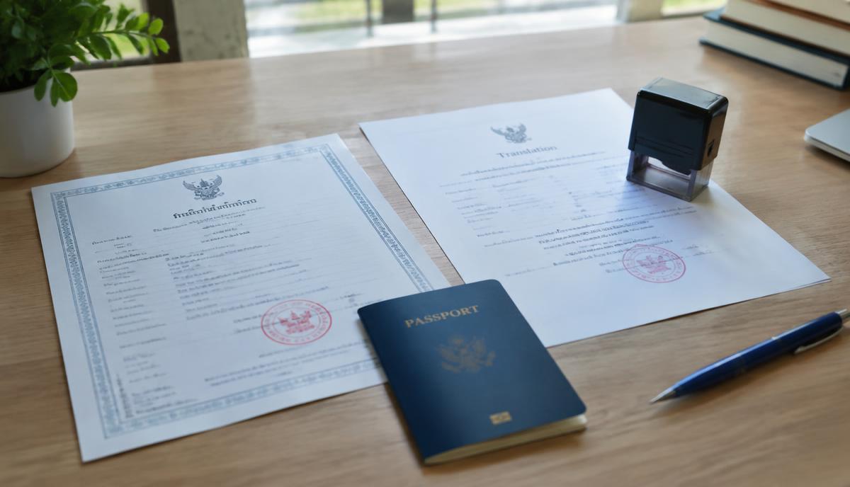 ภาพประกอบการเตรียมสูติบัตรและคำแปล ไม่ใช่เอกสารของลูกค้าจริง